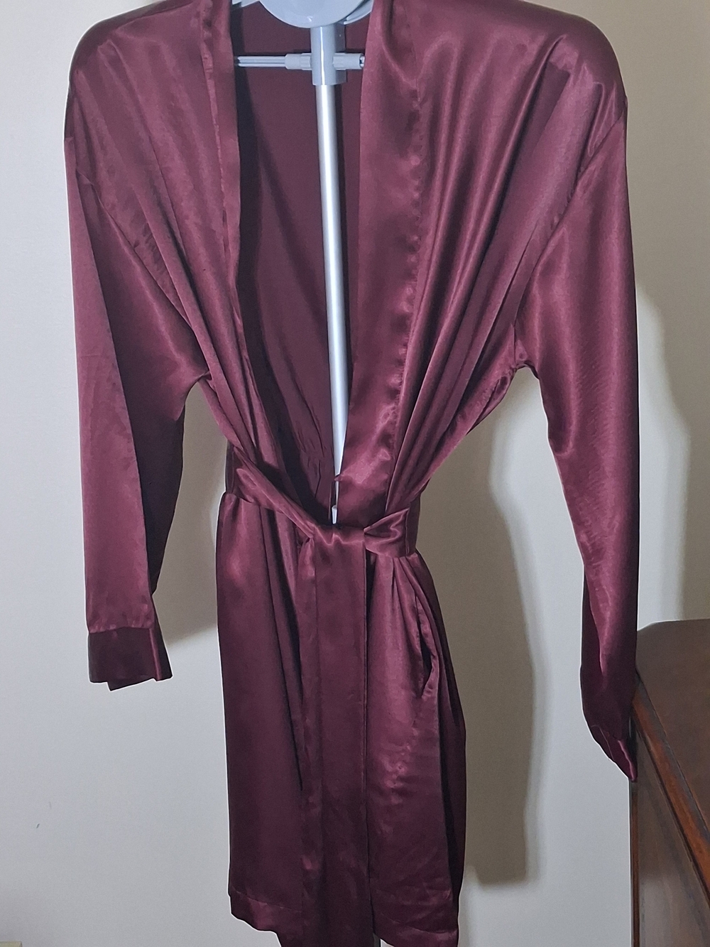 Victoria's Secret Satin Wrap Robe - Burgundy